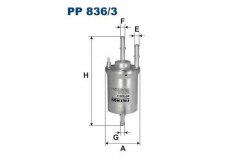 Фильтр топливный для SKODA FABIA I седан (6Y3) 1.4 2001-2003, код двигателя AME,AQW,ATZ, V см3 1397, кВт 50, л.с. 68, бензин, Filtron PP8363