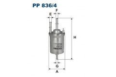 Фильтр топливный PP836 для SKODA FABIA II (542) 1.2 2006-2014, код двигателя BBM,CHFA, V см3 1198, кВт 44, л.с. 60, бензин, Filtron PP8364