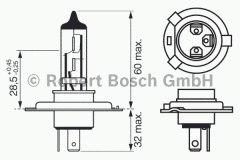 Лампа автомобильная Bosch 1987302041 H4 12V упаковка для сервиса для SKODA FABIA II Combi (545) 1.4 TSI RS 2010-2014, код двигателя CAVE,CTHE, V см3 1390, кВт 132, л.с. 180, бензин, Bosch 1987302041