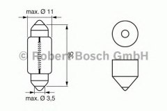 Лампа STANDARD C5W 12V 5W 1987302211 для SKODA FABIA II Combi (545) 1.4 TSI RS 2010-2014, код двигателя CAVE,CTHE, V см3 1390, кВт 132, л.с. 180, бензин, Bosch 1987302211