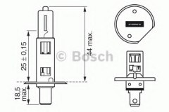 Лампа STANDARD H1 12V 55W 1987302011 для SKODA FABIA I Combi (6Y5) 1.4 2000-2003, код двигателя AZE,AZF, V см3 1397, кВт 44, л.с. 60, бензин, Bosch 1987302011