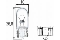 Лампа W5W 12V 8GP003594-121 для SKODA FABIA II (542) 1.2 12V 2011-2014, код двигателя CGPB, V см3 1198, кВт 44, л.с. 60, бензин, Hella 8GP003594121